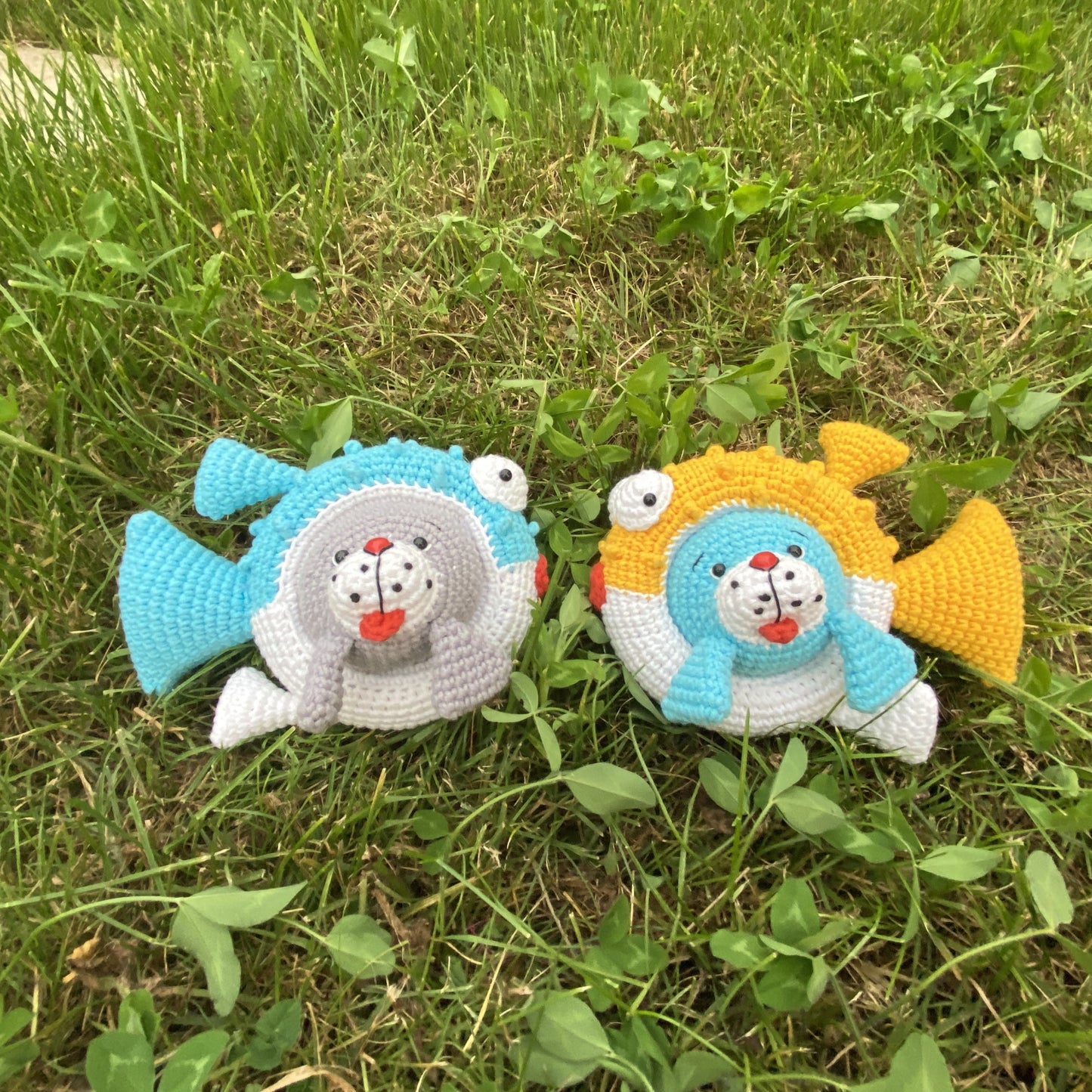 Ensemble Mignon au Crochet Fait Main : Phoque et Poisson
