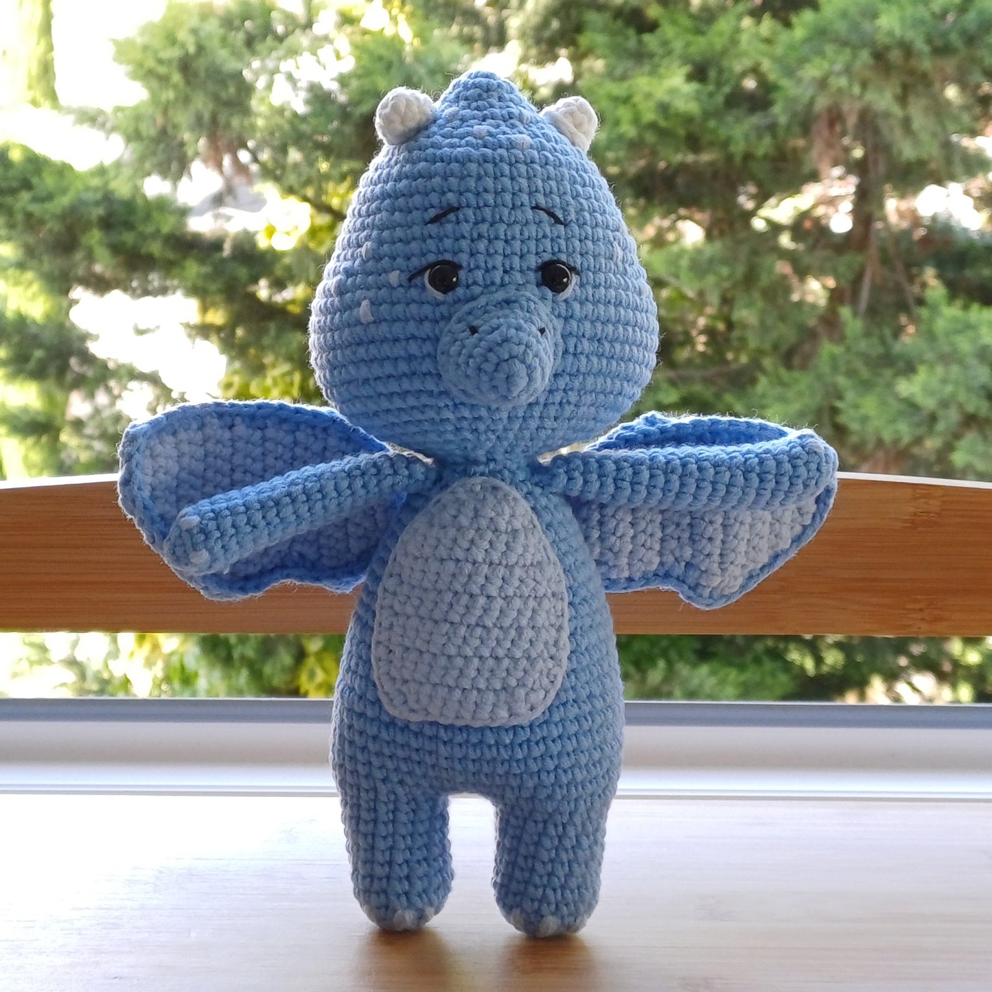 Dragon blue en crochet fait main