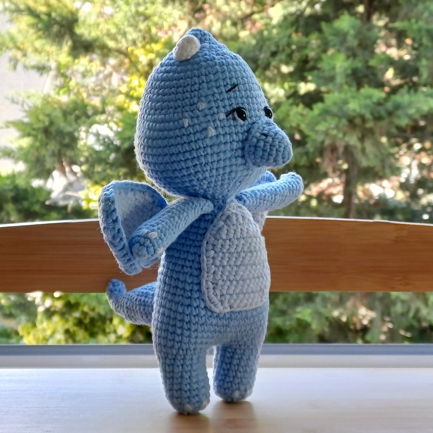Dragon blue en crochet fait main
