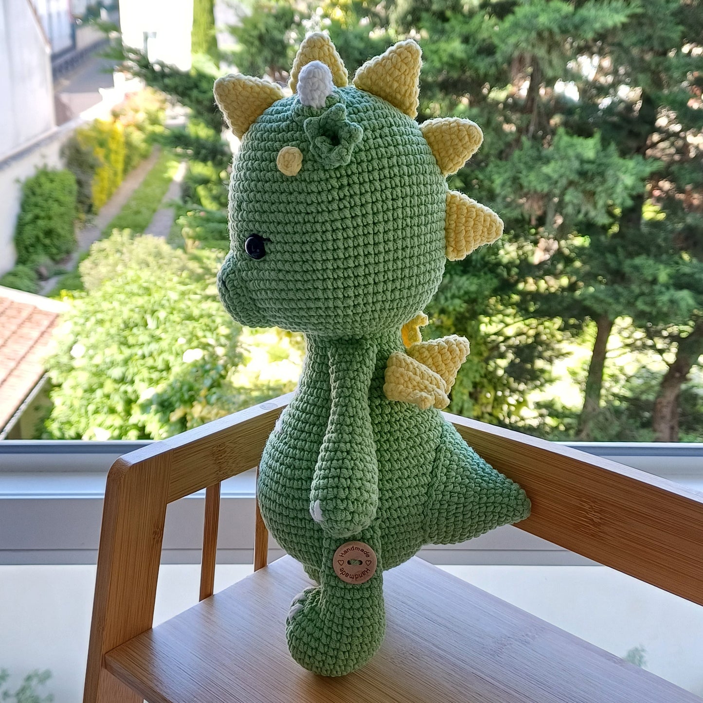 Dragon vert en crochet fait main