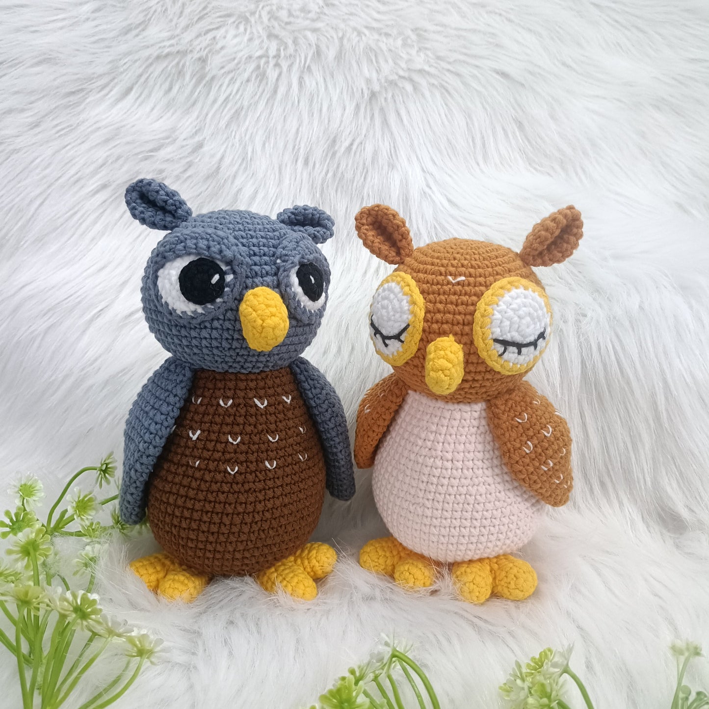 Hibou amigurumi en crochet fait main