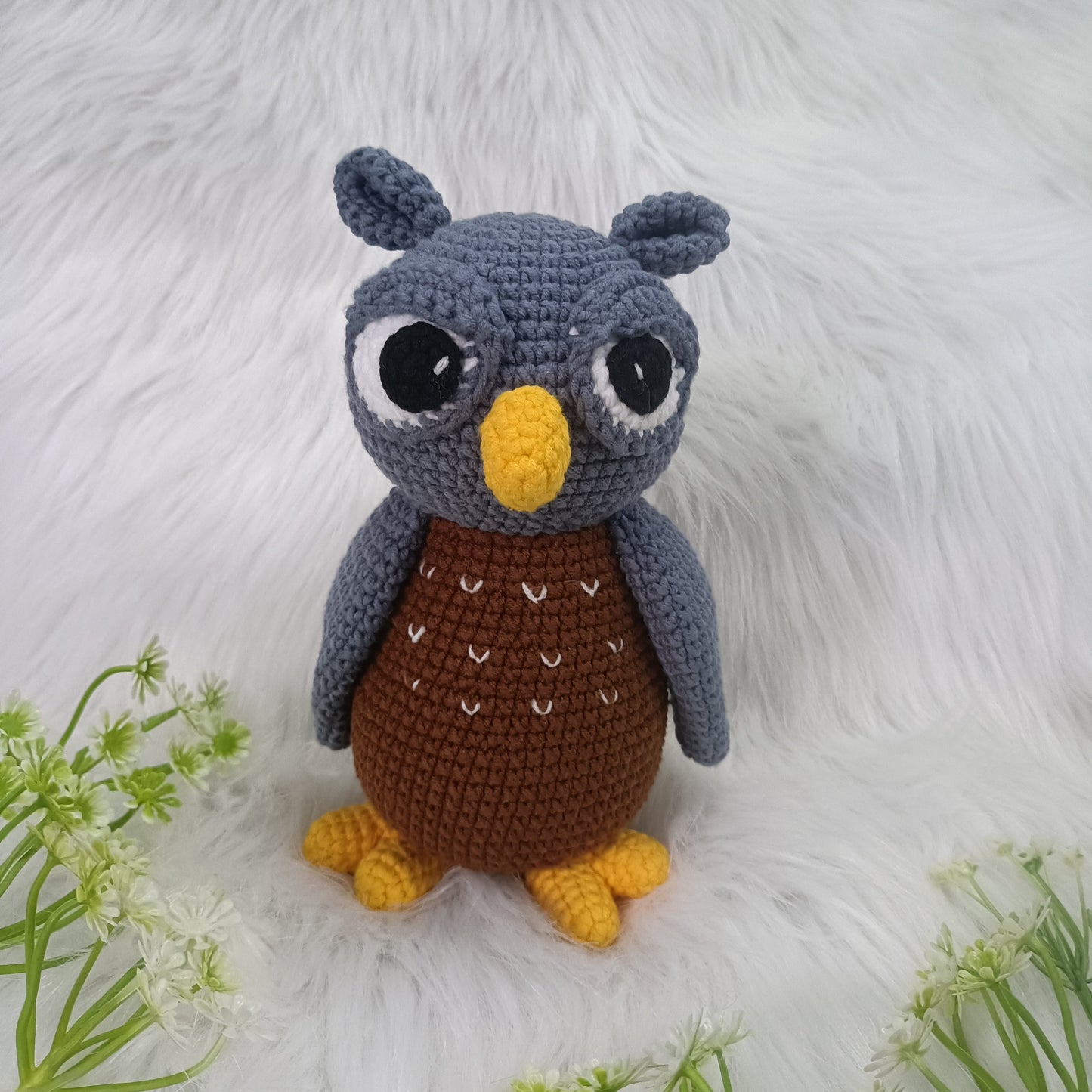 Hibou amigurumi en crochet fait main