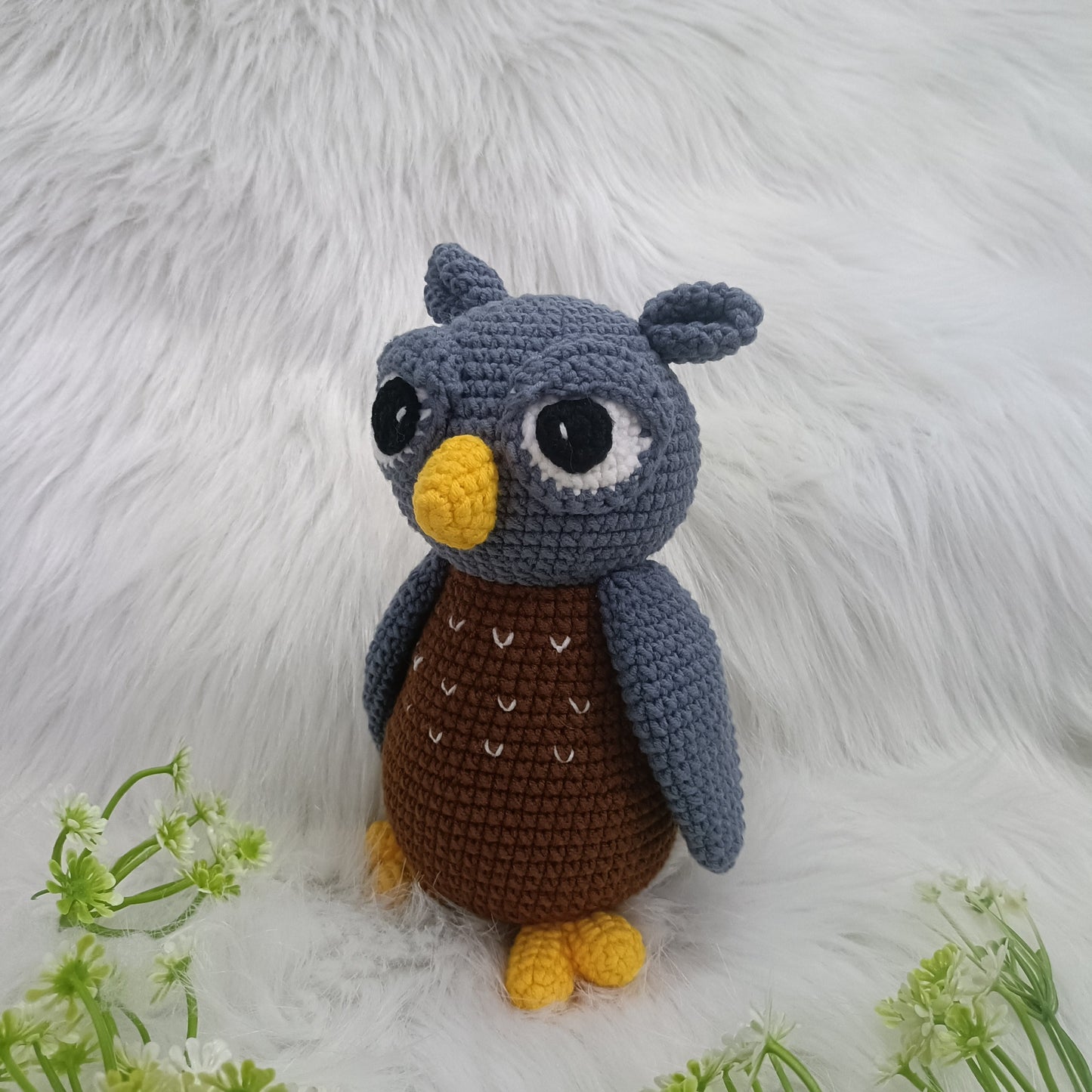Hibou amigurumi en crochet fait main