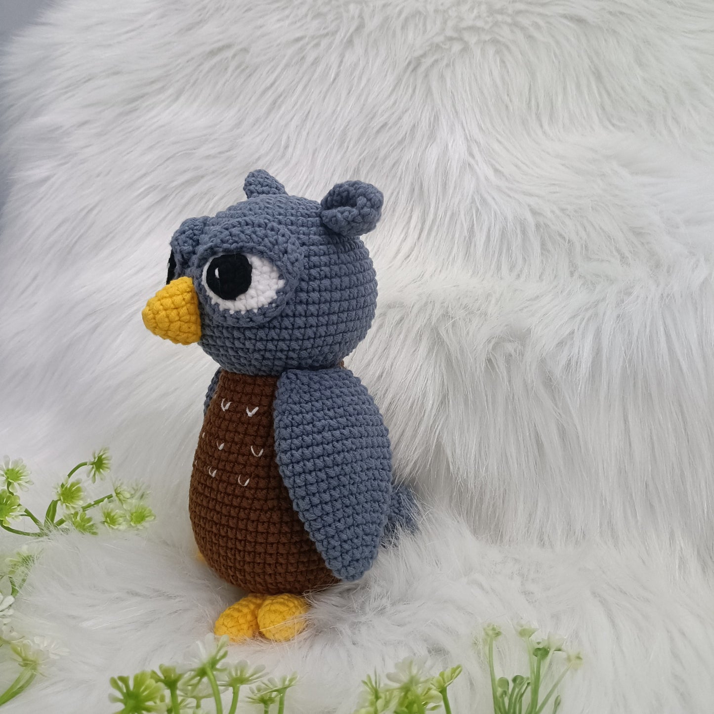 Hibou amigurumi en crochet fait main
