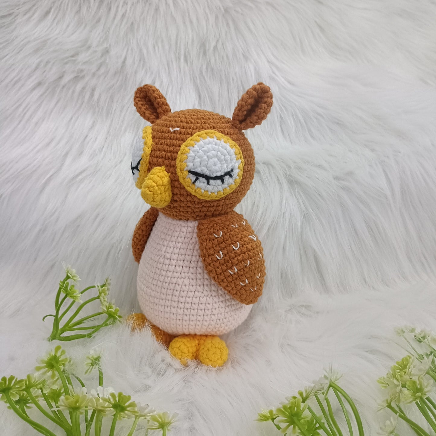 Hibou amigurumi en crochet fait main