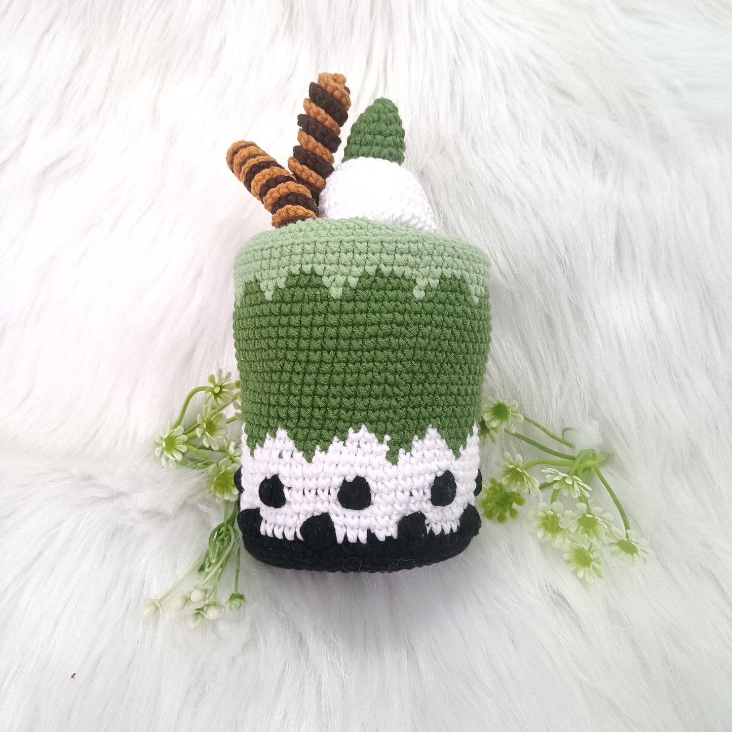 Adorable bubble tea amigurumi en crochet fait main