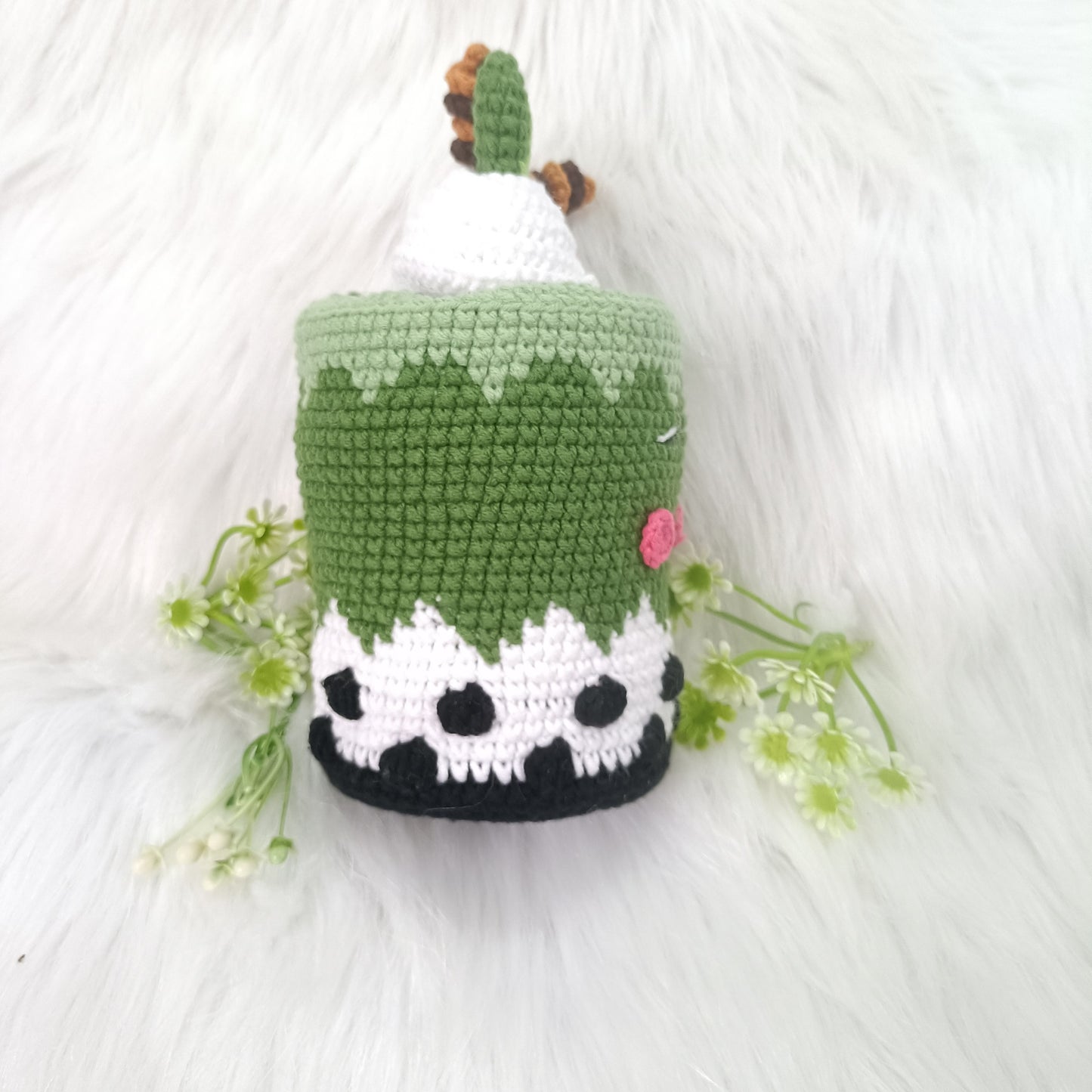 Adorable bubble tea amigurumi en crochet fait main