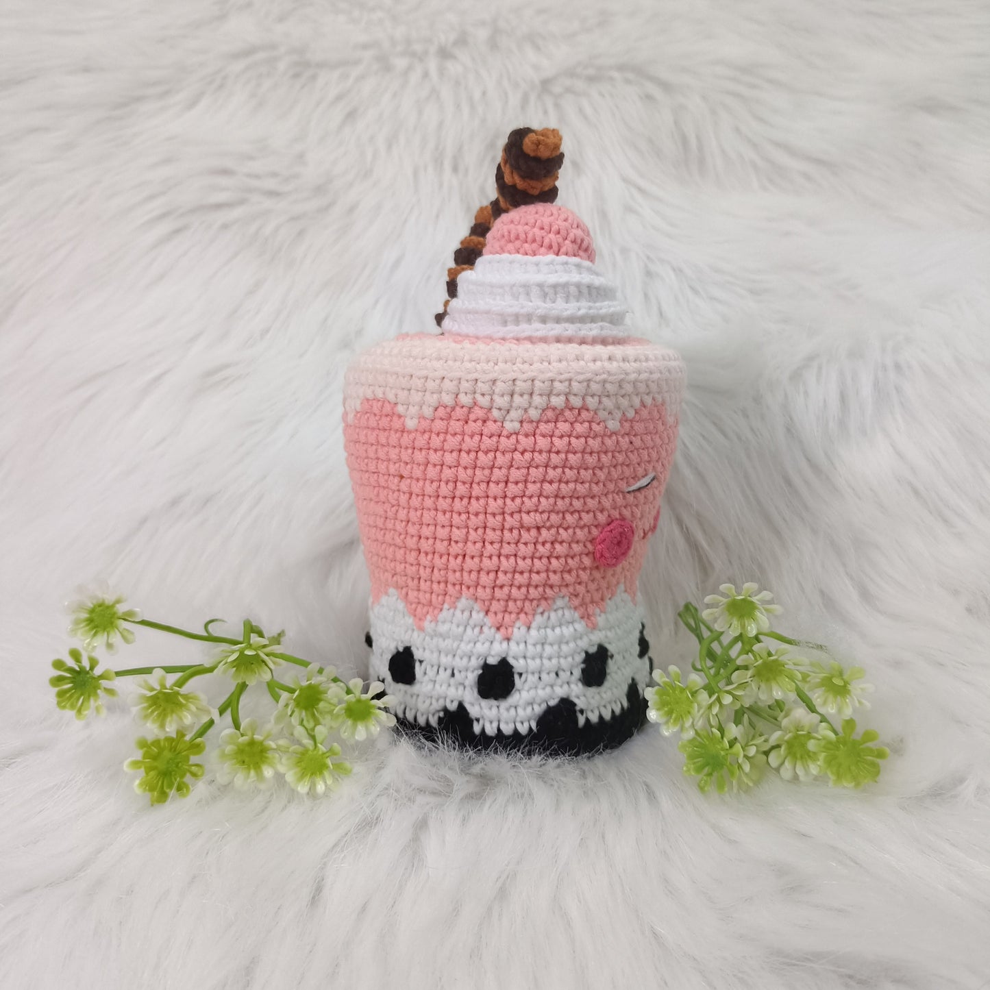 Adorable bubble tea amigurumi en crochet fait main