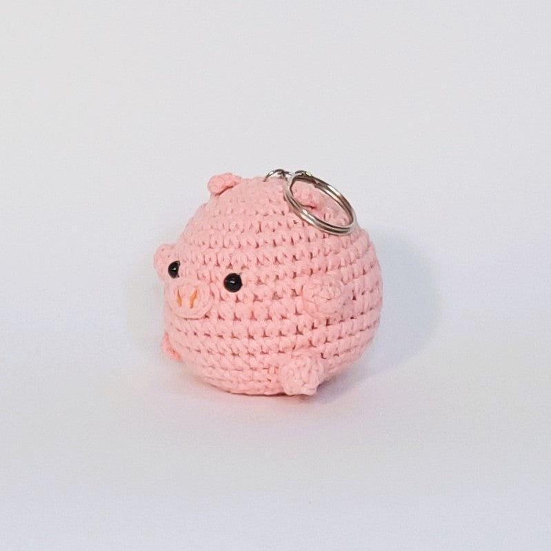 Porte-clés en forme de cochon au crochet