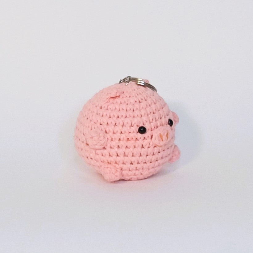 Porte-clés en forme de cochon au crochet