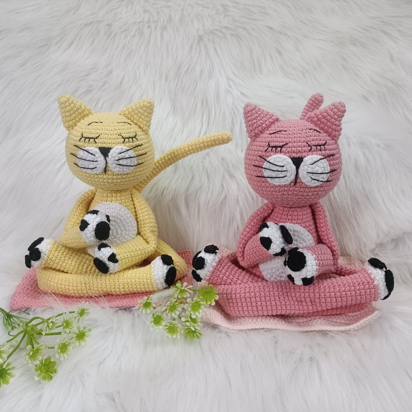 Yogi cat amigurumi en crochet fait main