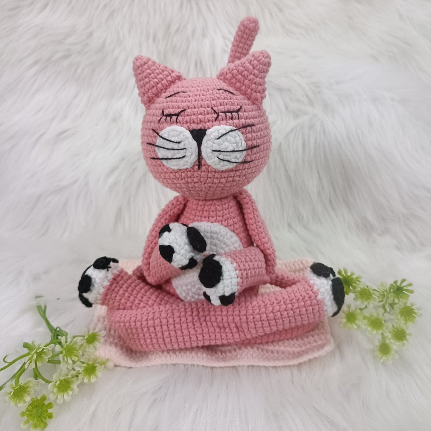Yogi cat amigurumi en crochet fait main