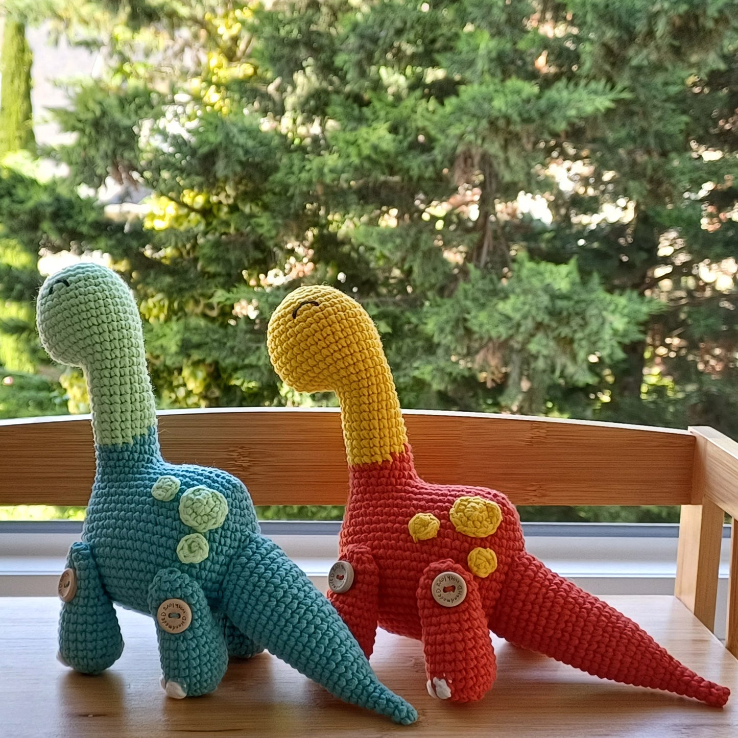 Dinosaure herbivore fait main au crochet