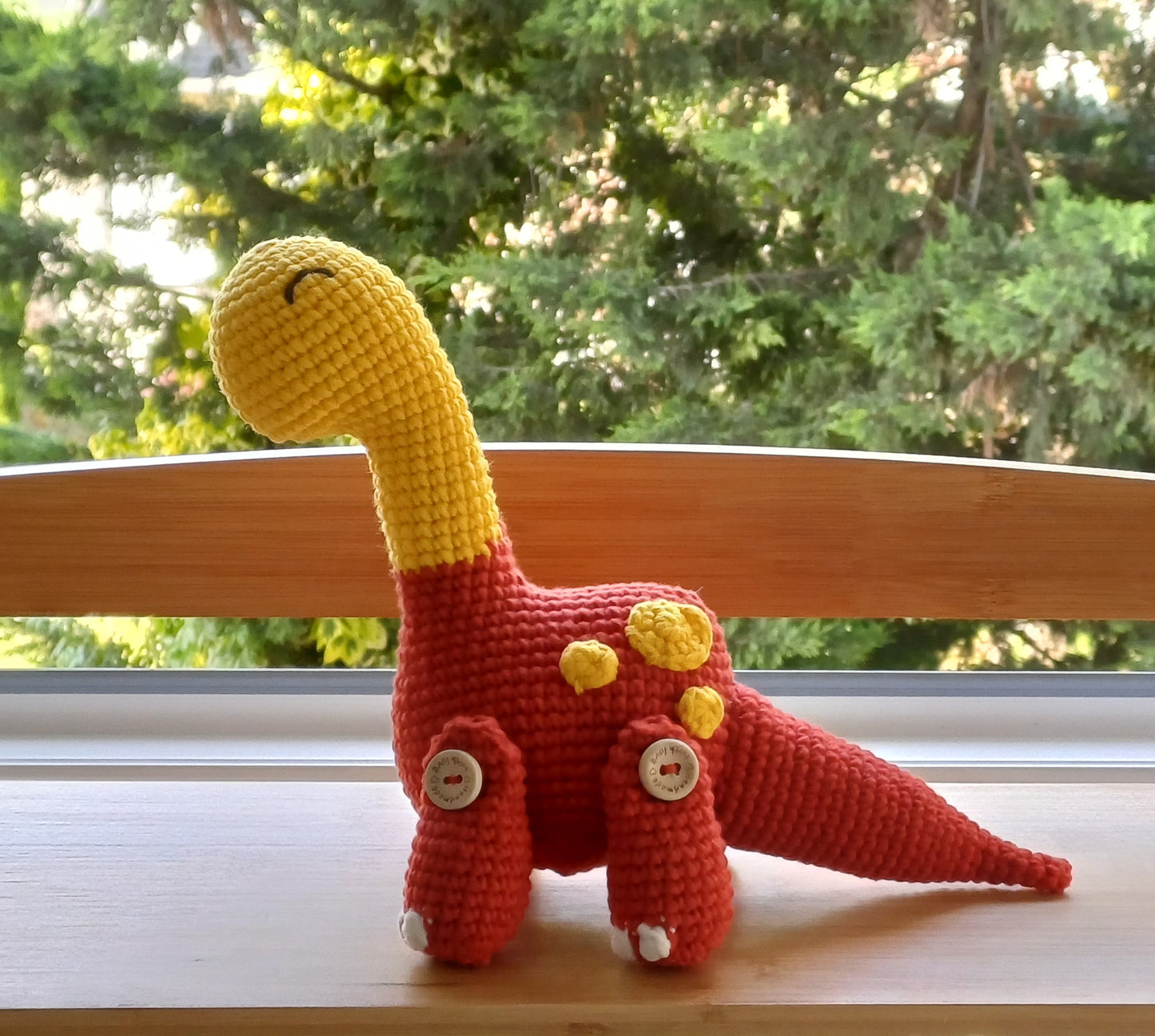 Dinosaure herbivore fait main au crochet