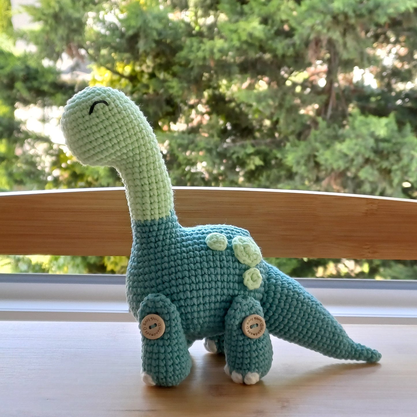 Dinosaure herbivore fait main au crochet