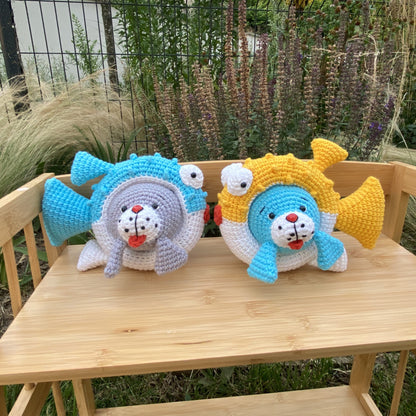 Ensemble Mignon au Crochet Fait Main : Phoque et Poisson  