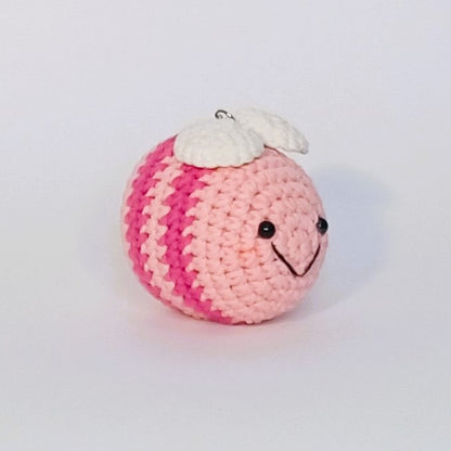 Bee-shaped crochet keychain