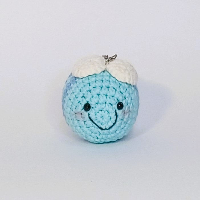 Bee-shaped crochet keychain