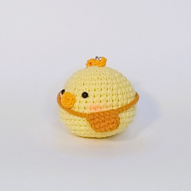 Duck-shaped crochet keychain