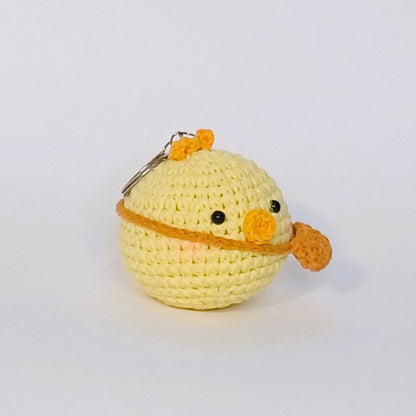 Duck-shaped crochet keychain