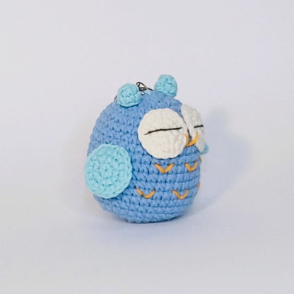 Owl-shaped crochet keychain