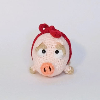 Handmade crochet MapleStory Ribbon Pig