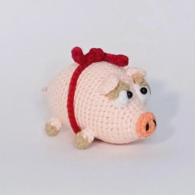 Handmade crochet MapleStory Ribbon Pig