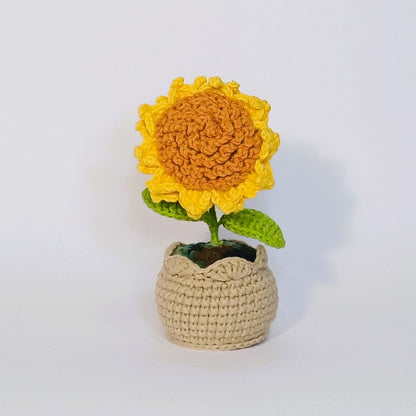 Pot de tournesol au crochet