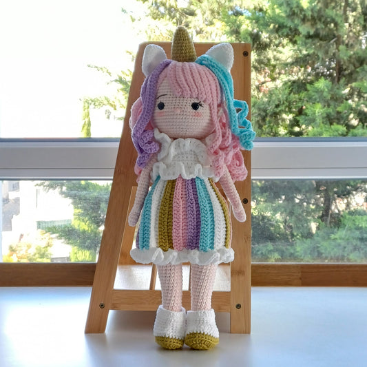 Handmade Crochet Unicorn Plush Doll